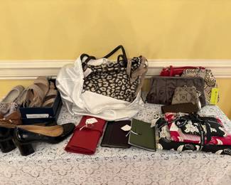 Name brand shoes and purses and women’s clothing 