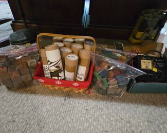 Child's blocks, wall paper rolls (new)