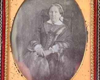 Civil War era ambrotype portrait of a woman with embossed case...