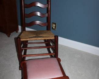 Ladder Back Rocker & A Foot Stool