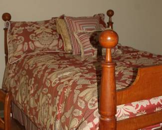 Antique Cherry Cannon Ball Bed