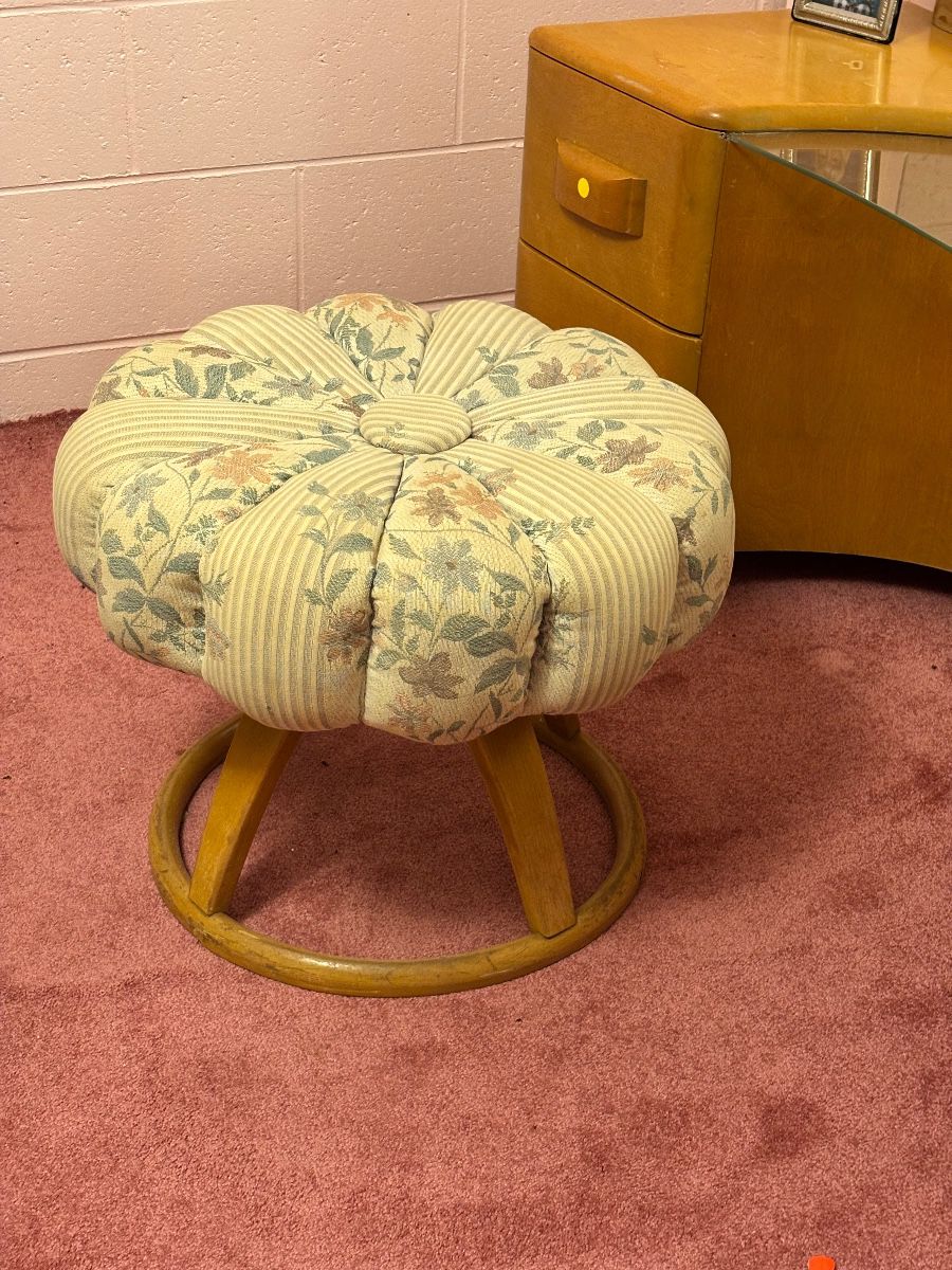 Heywood Wakefield Vanity Poof Stool