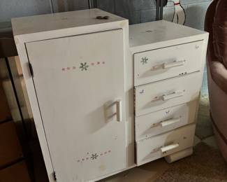 Vintage painted child’s armoire