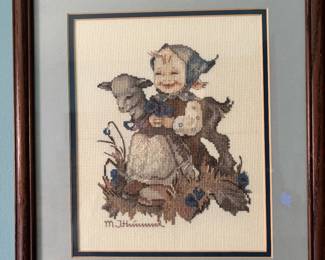 Hummel cross-stitch art.