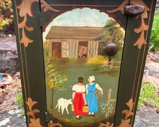 005 handpaintedwoodwallcabinet15x12f