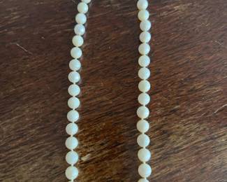 149 vintageculturedpearlnecklacewithsil