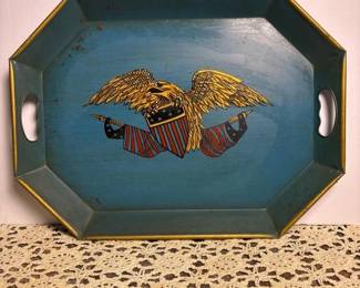 133 vintagedecorativemetalservingtraywi