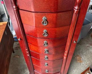 037 tallcherryfinishjewelryarmoire
