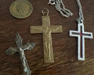 155 vintagecatholicsterlingcrucifixshrin