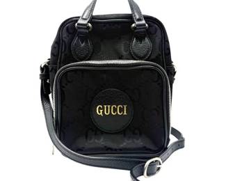 Gucci Off The Grid GG Nylon Mini Top Handle Crossbody Bag Black