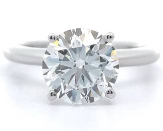 Classic 3 Carat Diamond Round Brilliant Solitaire Ring in 14k White Gold w/ EGL Report