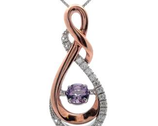 EFFY Natural Topaz & White Topaz in Motion Infinity Love Knot Pendant