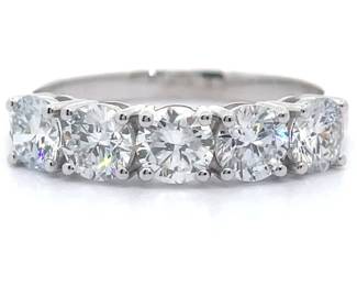 1.50 Carat Diamond Five-Stone Anniversary Ring in 14k White Gold