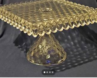 Fostoria square cake stand
