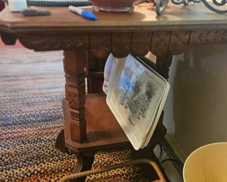 Victorian oak side table