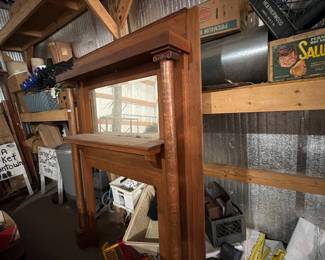 WOODEN MANTLE WITH MIRROR