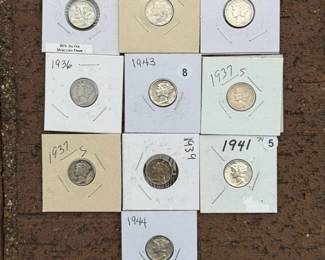 (10) Group of Ten Mercury Silver Dimes