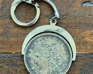 1885 O Morgan Silver Dollar in a Key Chain