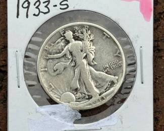 1933 S Walking Liberty Silver Half Dollar