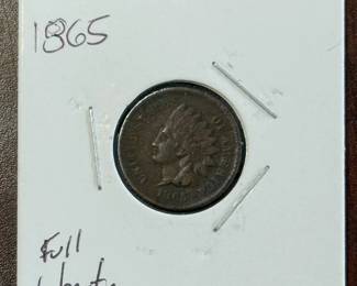 Civil War Era 1865 Indian Head Cent - Full Liberty