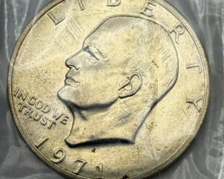 1971 Uncirculated Eisenhower Silver Dollar; Sealed in Package