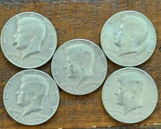 (5) Group of Five 1776-1976 Kennedy Bicentennial Half Dollars