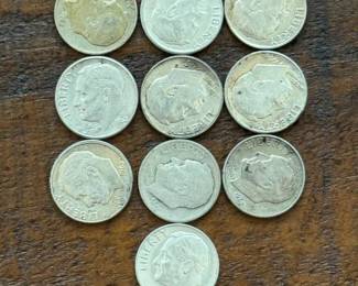 (10) Group of Ten Roosevelt Silver Dimes