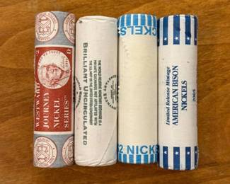(4) Rolls of Uncirculated Jefferson Nickels; Westward Journey and More
