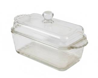 Vintage Federal Glass Ribbed Butter Keeper