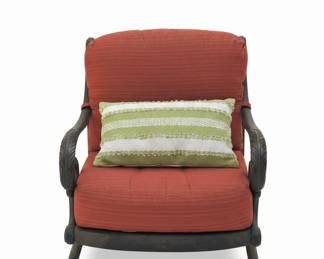 Hanamint Grand Tuscany Club Chair with Red Cushions