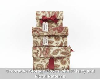 Decorative Storage Boxes with Paisley and Floral Patterns second image