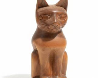 HandCarved Wooden Cat Figurine  Jamaica