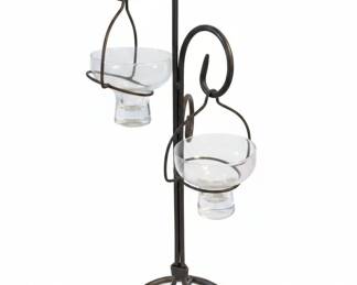 Danish Iron and Glass Candelabra