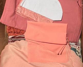 Linens and Textiles in Peach and Coral Tones