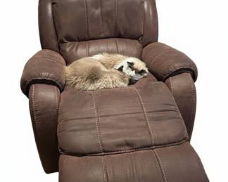 Brown Faux Leather Recliner  Ashley Furniture McGann