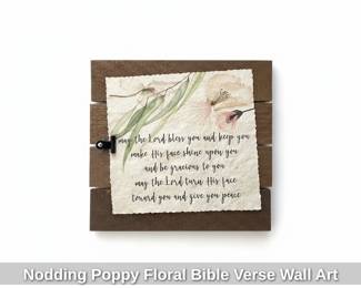 Nodding Poppy Floral Bible Verse Wall Art