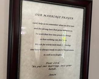 Framed Our Marriage Prayer Print