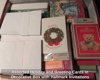 Assorted Holiday and Greeting Cards in Decorative Box with Hallmark Invitations