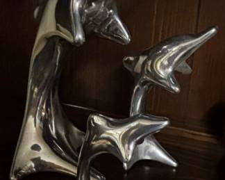 MidCentury Modern Hoselton Aluminum Dolphin Sculpture
