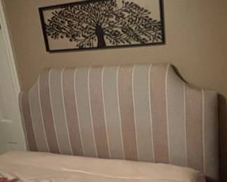 Striped Upholstered Headboard