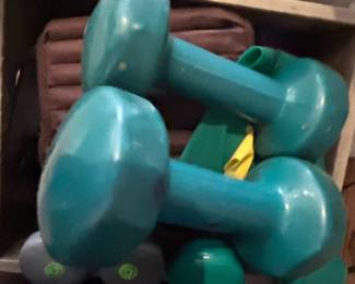 Teal Vinyl Coated Dumbbell Set