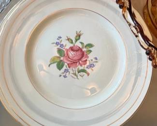 Vintage Syracuse Rosalie Dinner Plate with Gold Trim