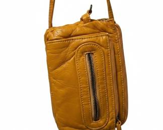 Mustard Yellow Quilted Leather Crossbody Bag