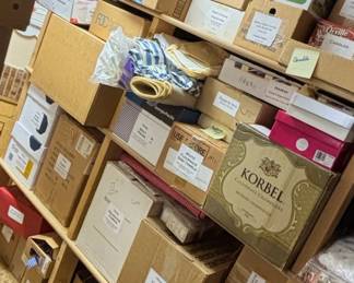 Boxes of Party Supplies, Dishes, Linens and Decor