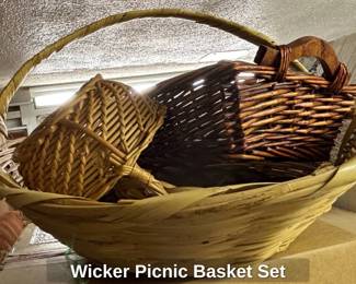 Wicker Picnic Basket Set