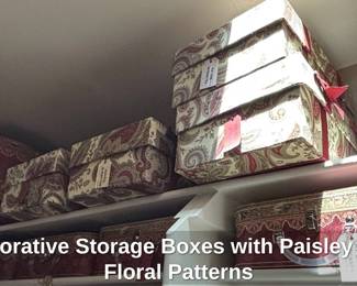 Decorative Storage Boxes with Paisley and Floral Patterns