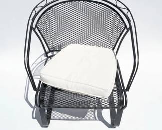 Vintage Russell Woodard Peony Flower Wrought Iron Patio Chair second image