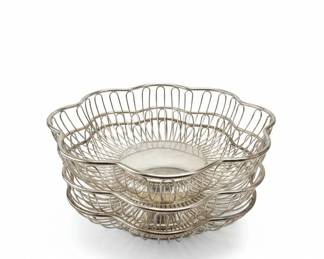 Godinger Silver Art Company Wire Scalloped Basket Bowl