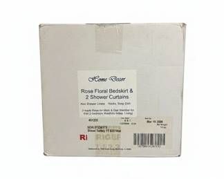 Home Decor Rose Floral Bedskirt  Shower Curtains Set