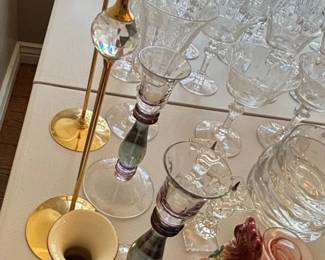 Assorted Crystal Stemware and Decorative Items
